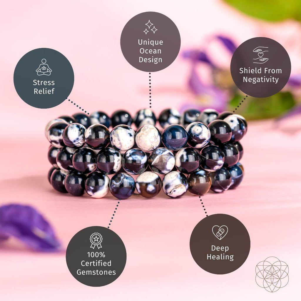 Orca Agate Bracelet - Deep Calm