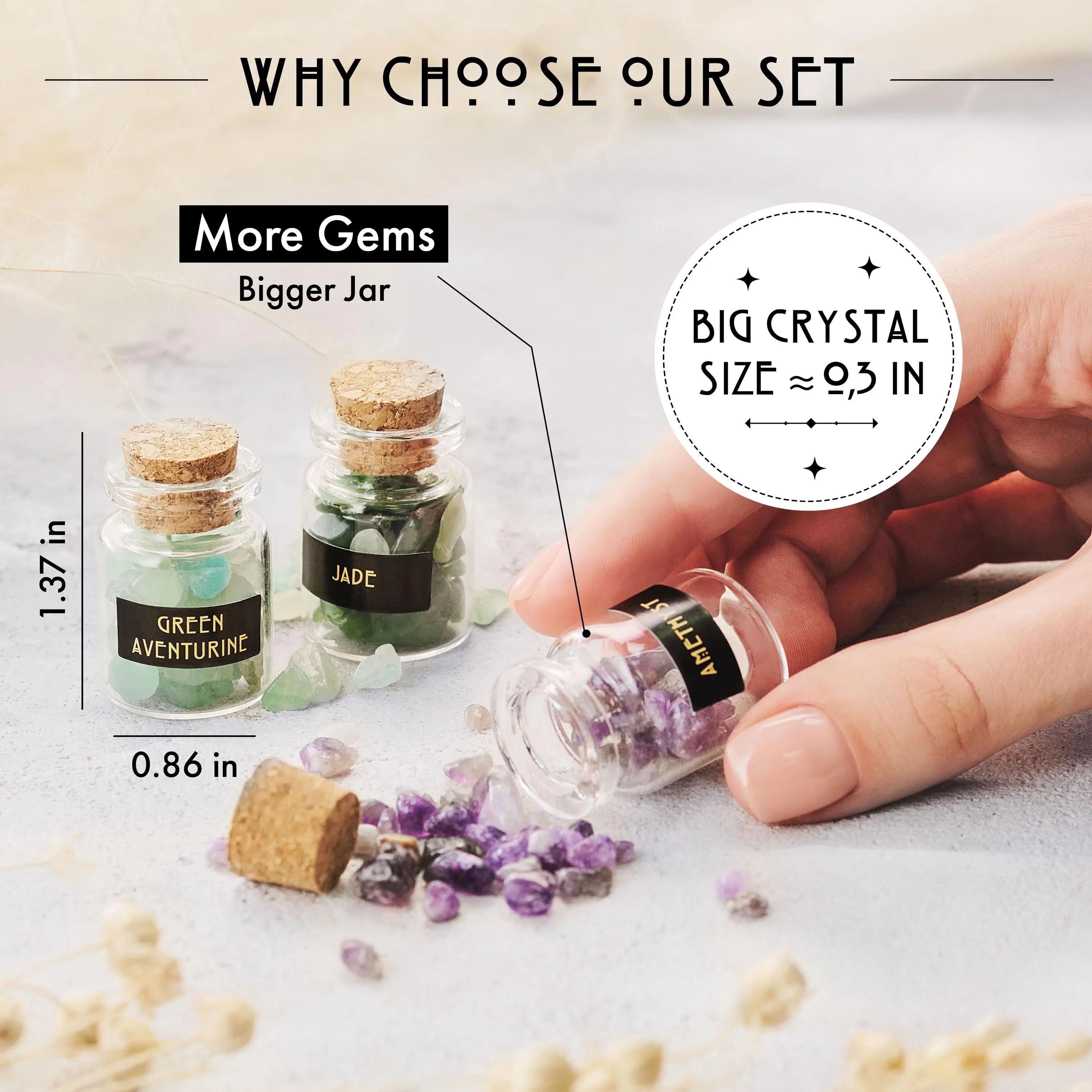 50-Piece Gemstone Spell Jar Kit