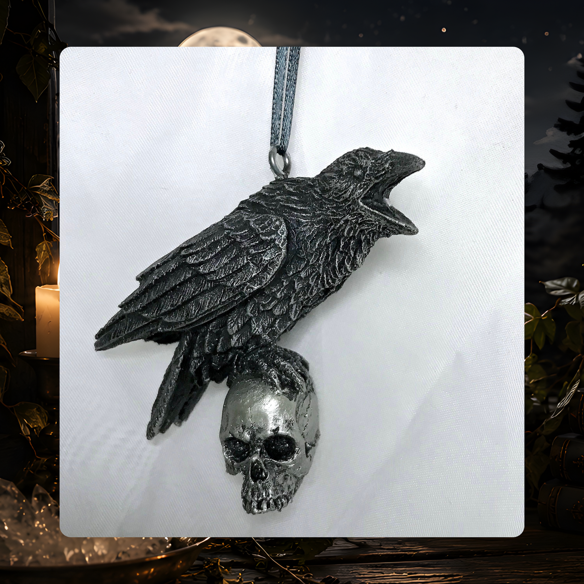Raven & Skull Ornament
