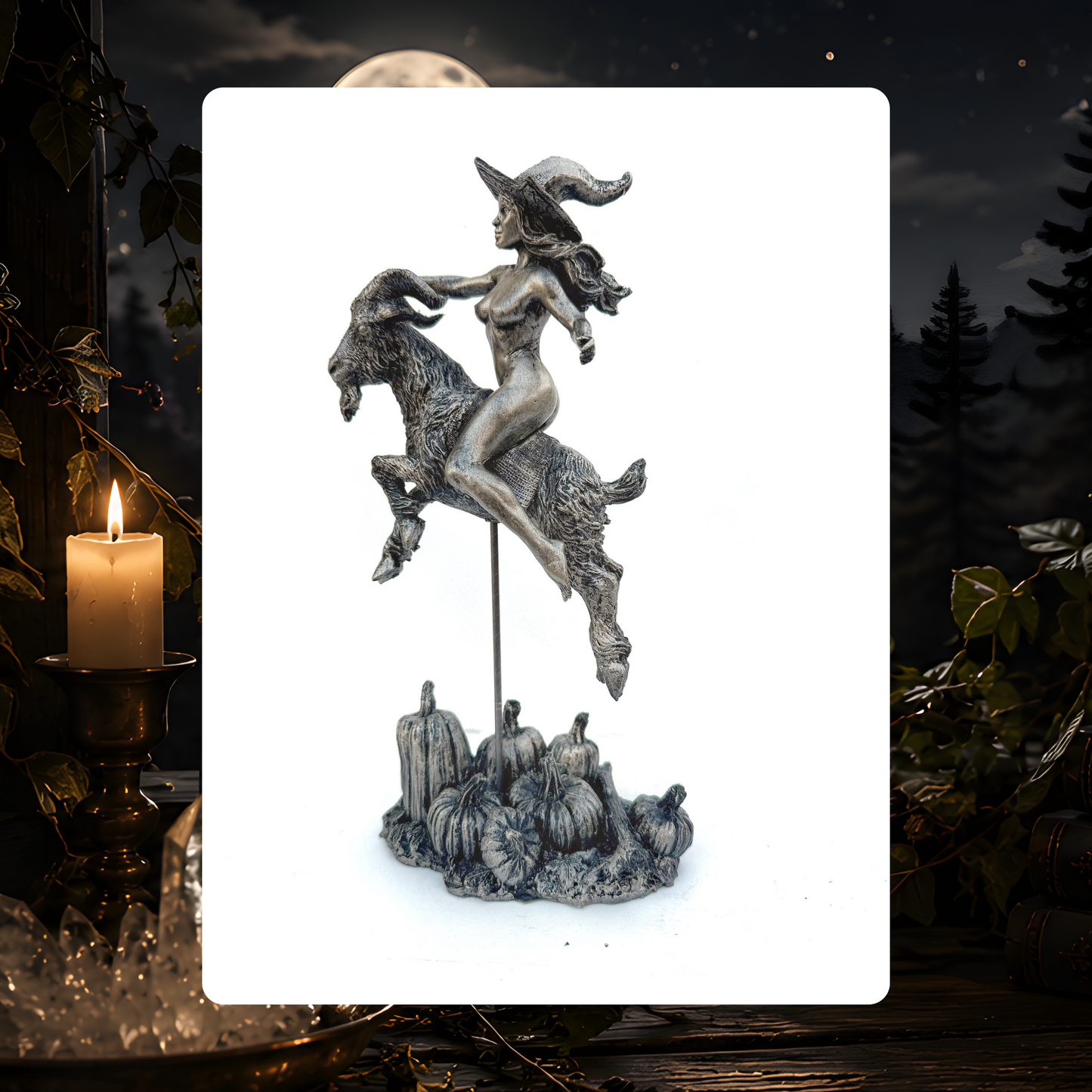 Witch's Sabbath Goat Rider Statue