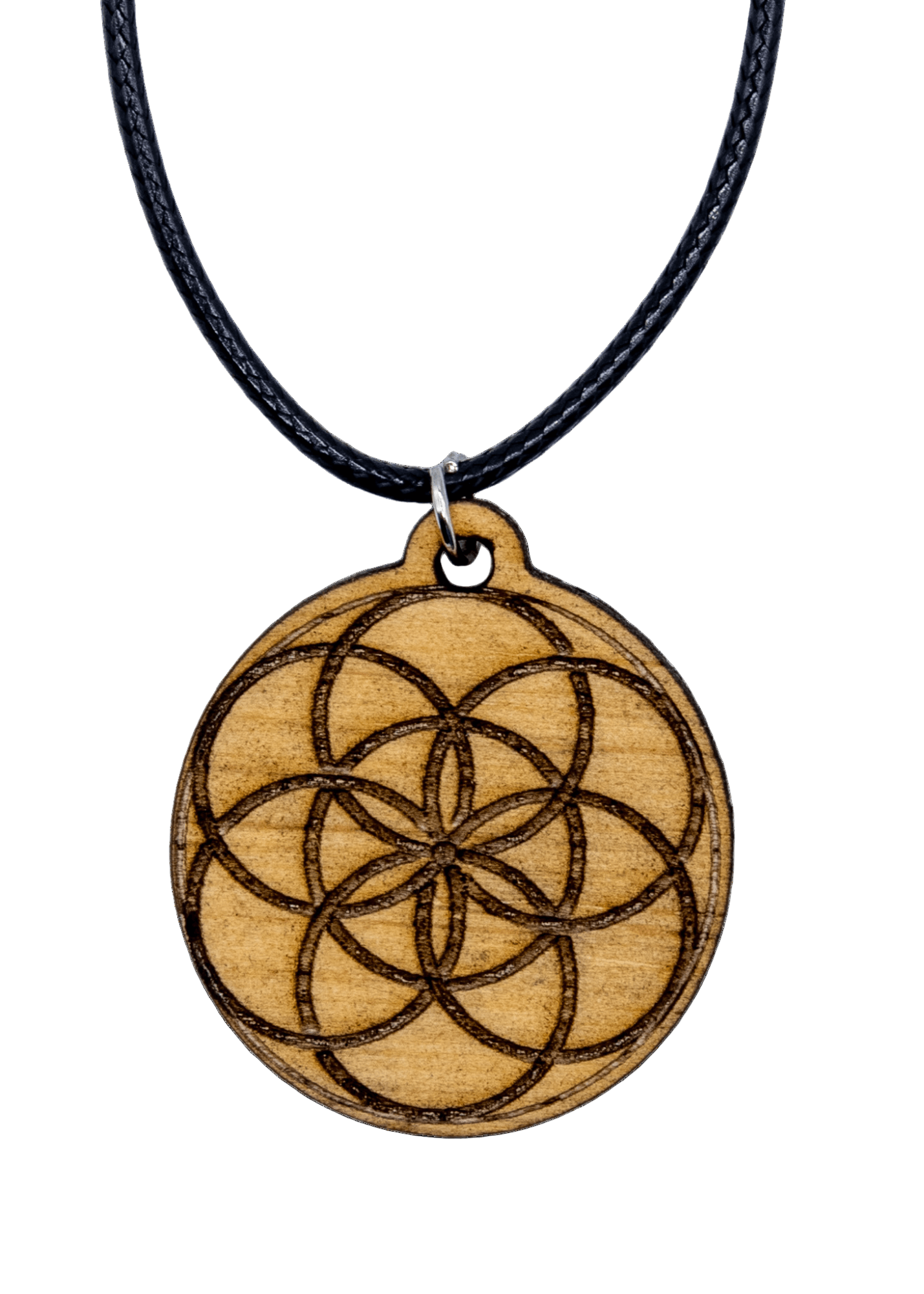 Flower of Life Wood Necklace