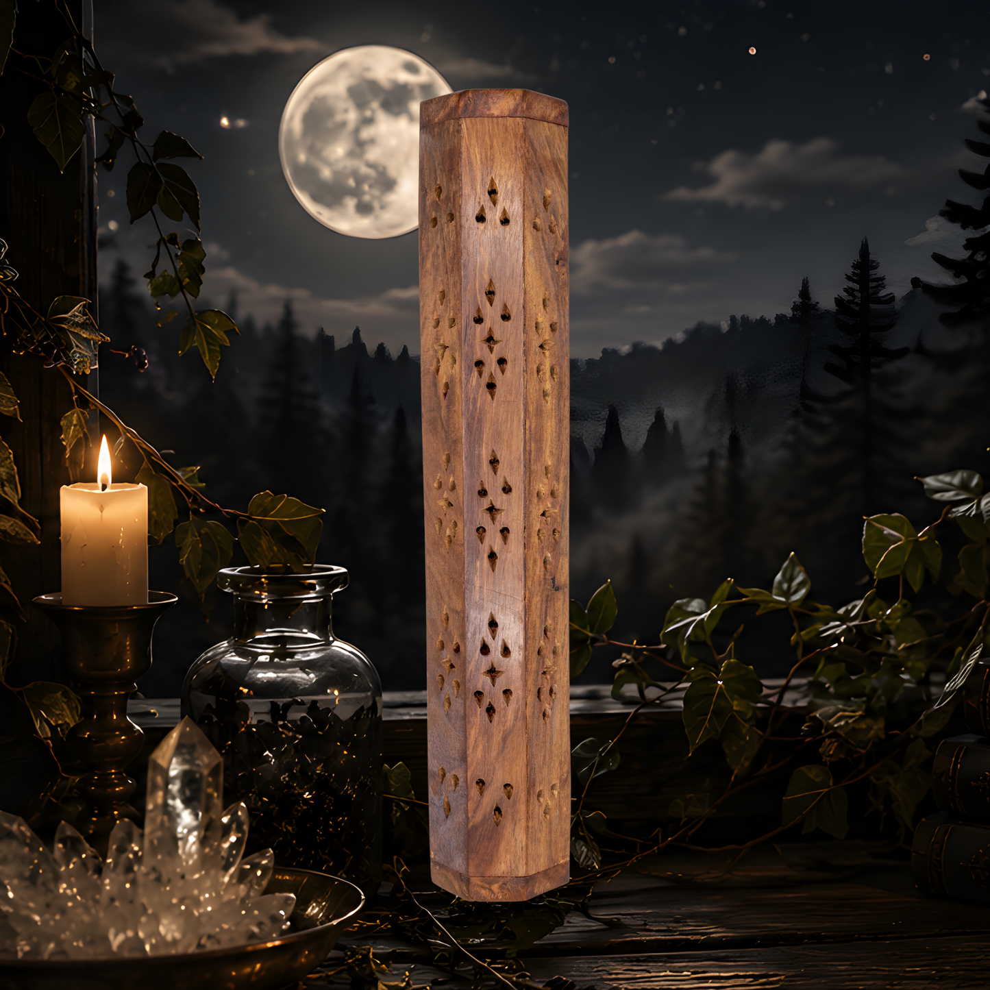 Moon & Stars Coffin Incense Burner