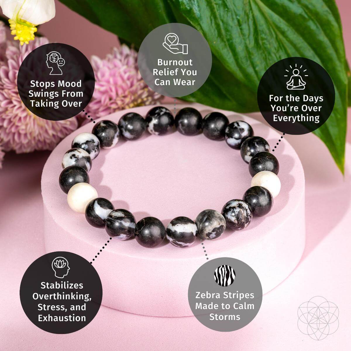 Zebra Jasper Bracelet - Permission to Pause