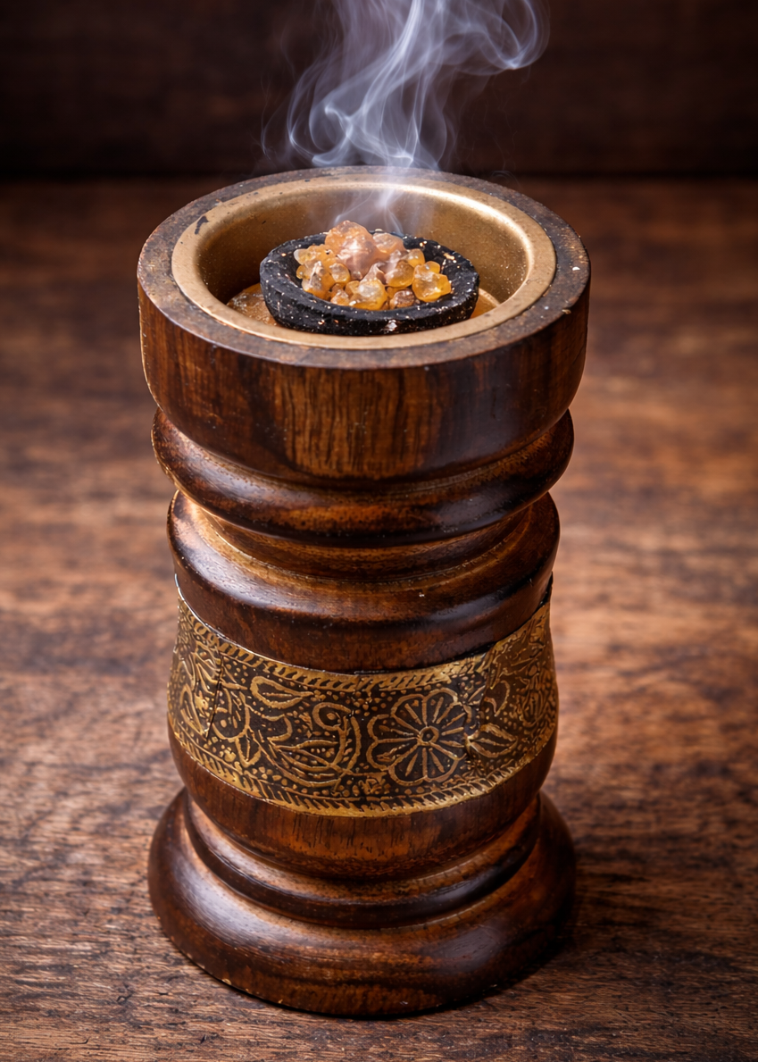 Wooden Charcoal Resin Incense Burner
