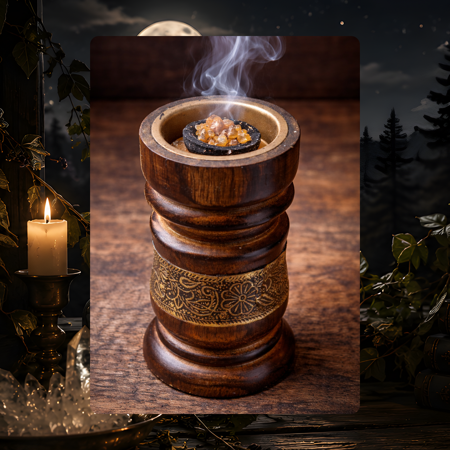 Wooden Charcoal Resin Incense Burner