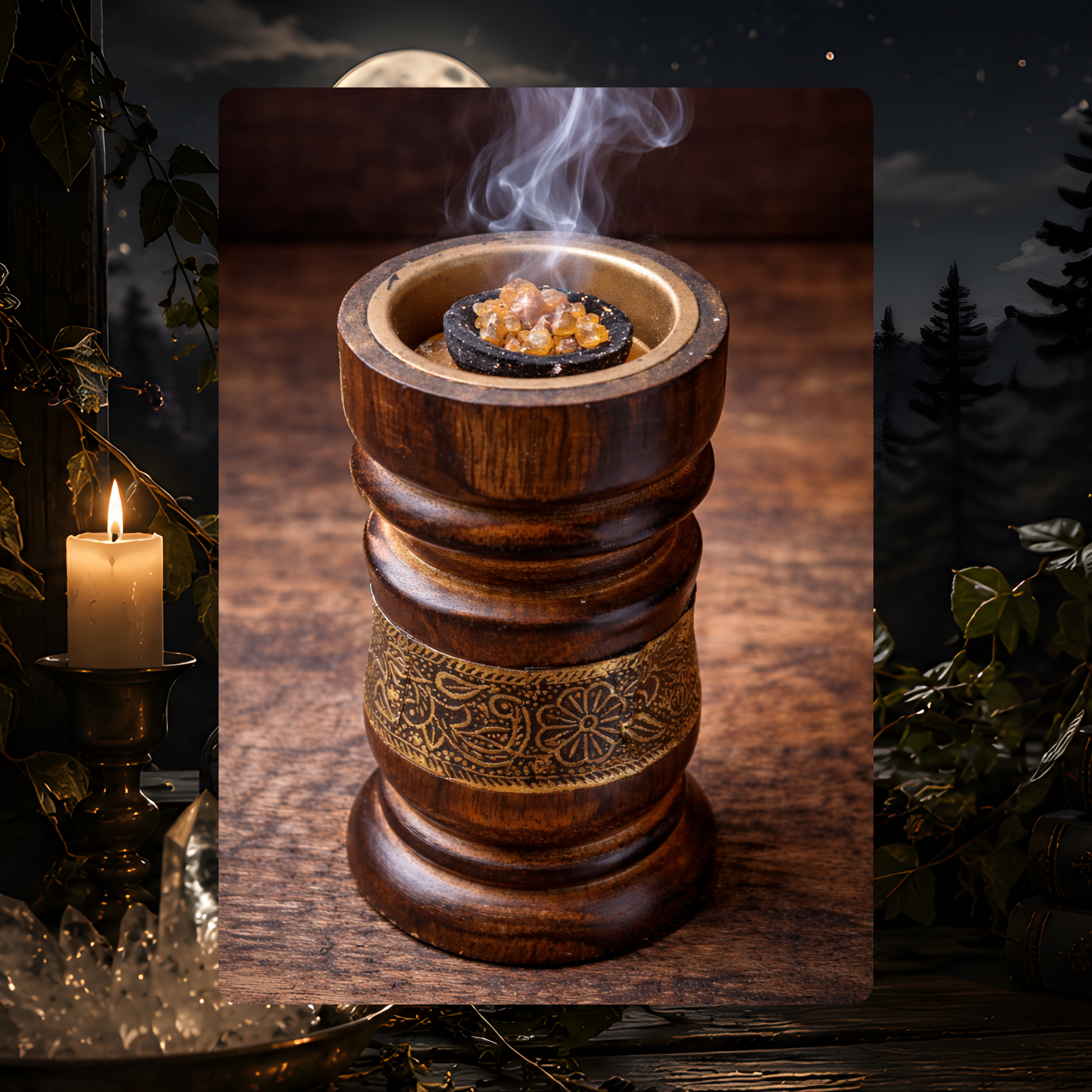 Wooden Charcoal Resin Incense Burner