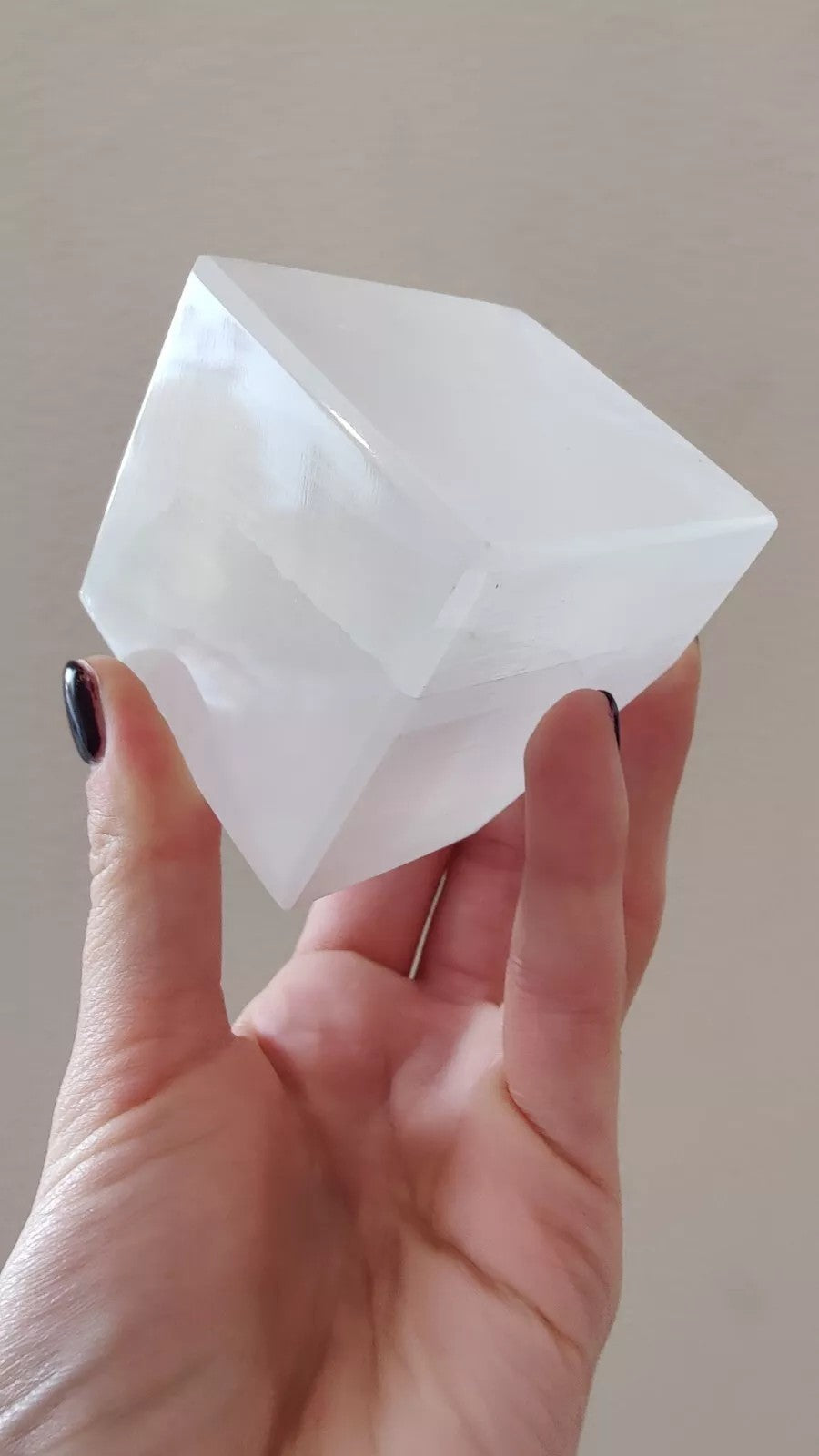 Selenite Standing Cube - 5cm