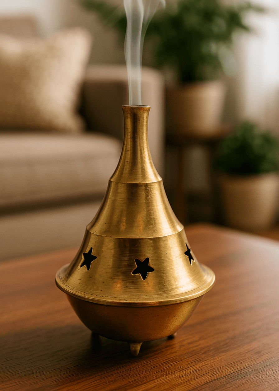 Brass Cone Incense Burner Set