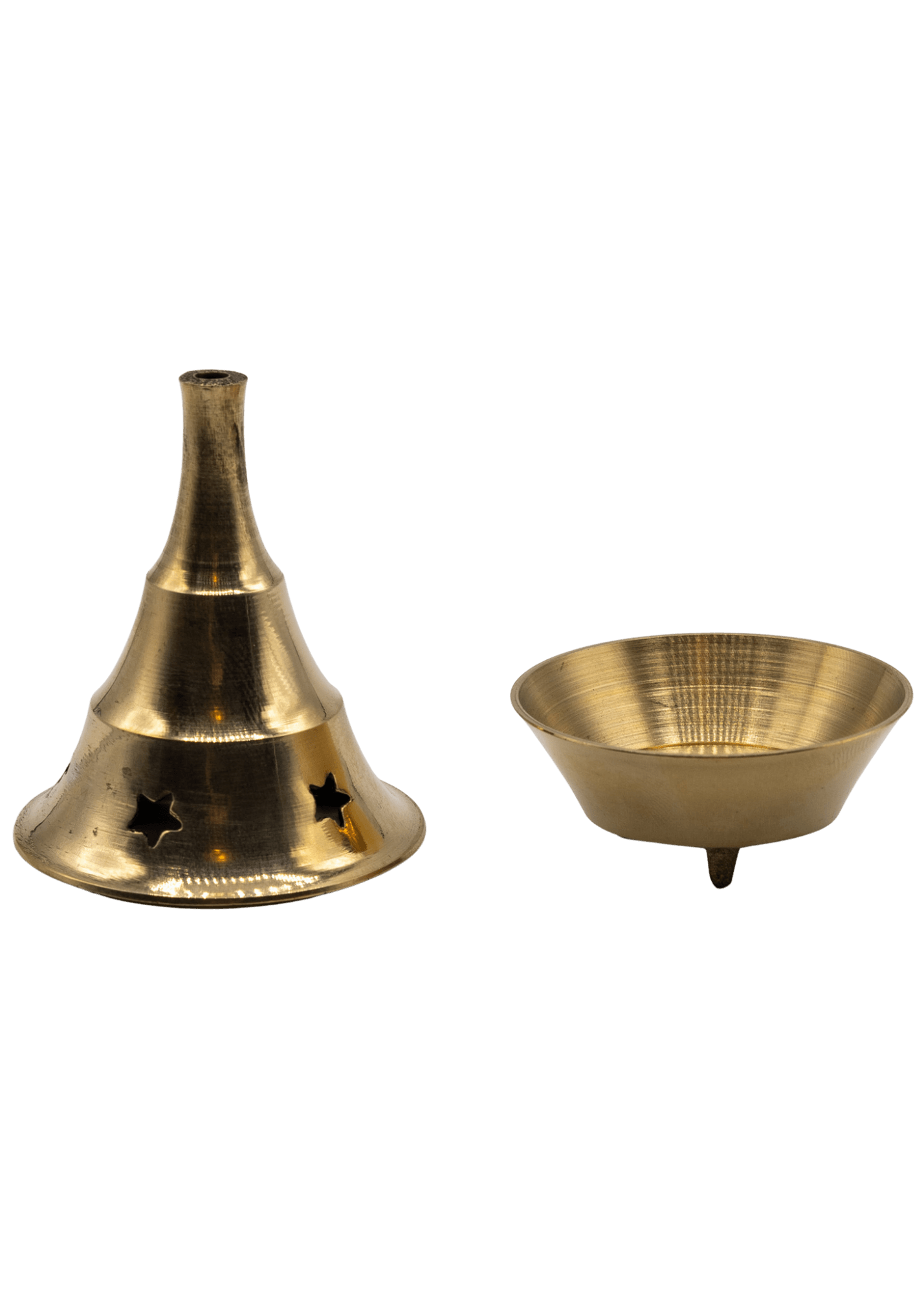 Brass Cone Incense Burner Set