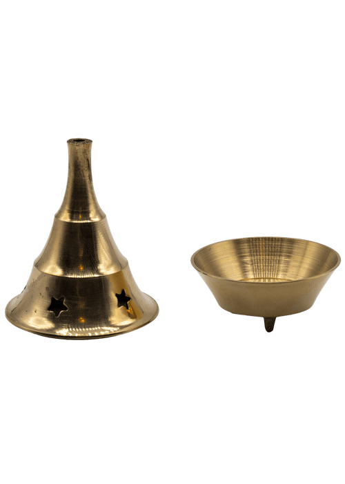 Brass Cone Incense Burner Set