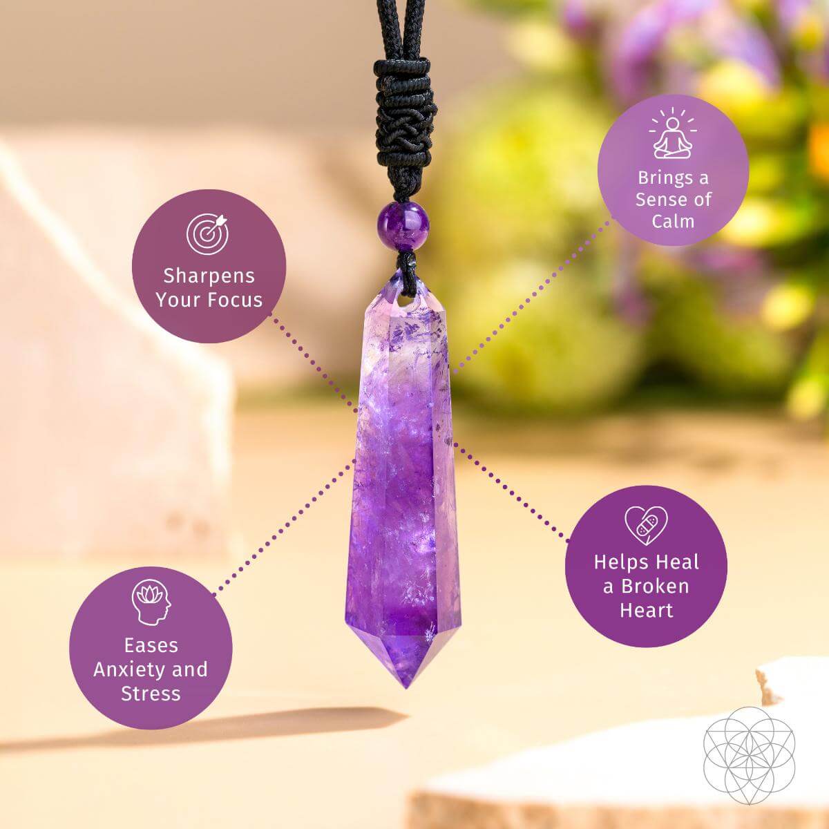 Amethyst Pendant - Daily Calm