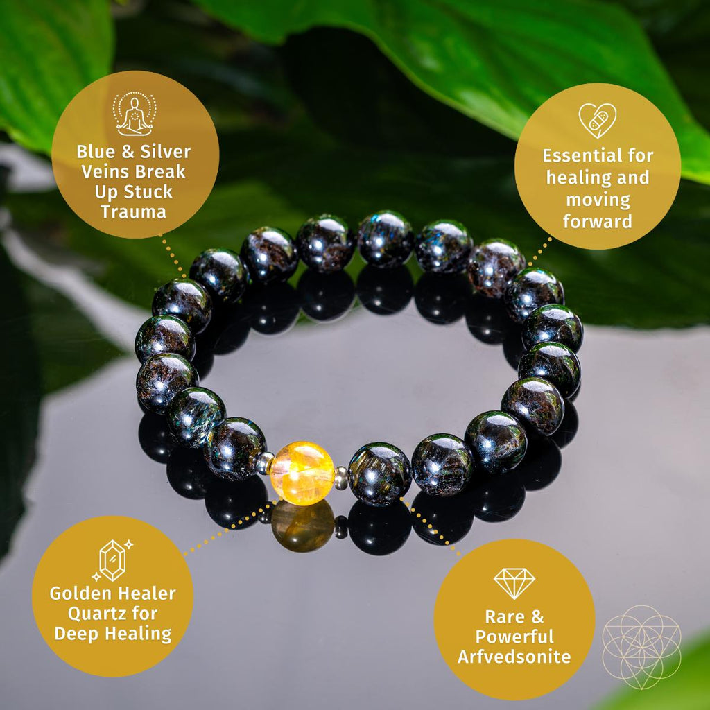 Arfvedsonite & Golden Healer Bracelet