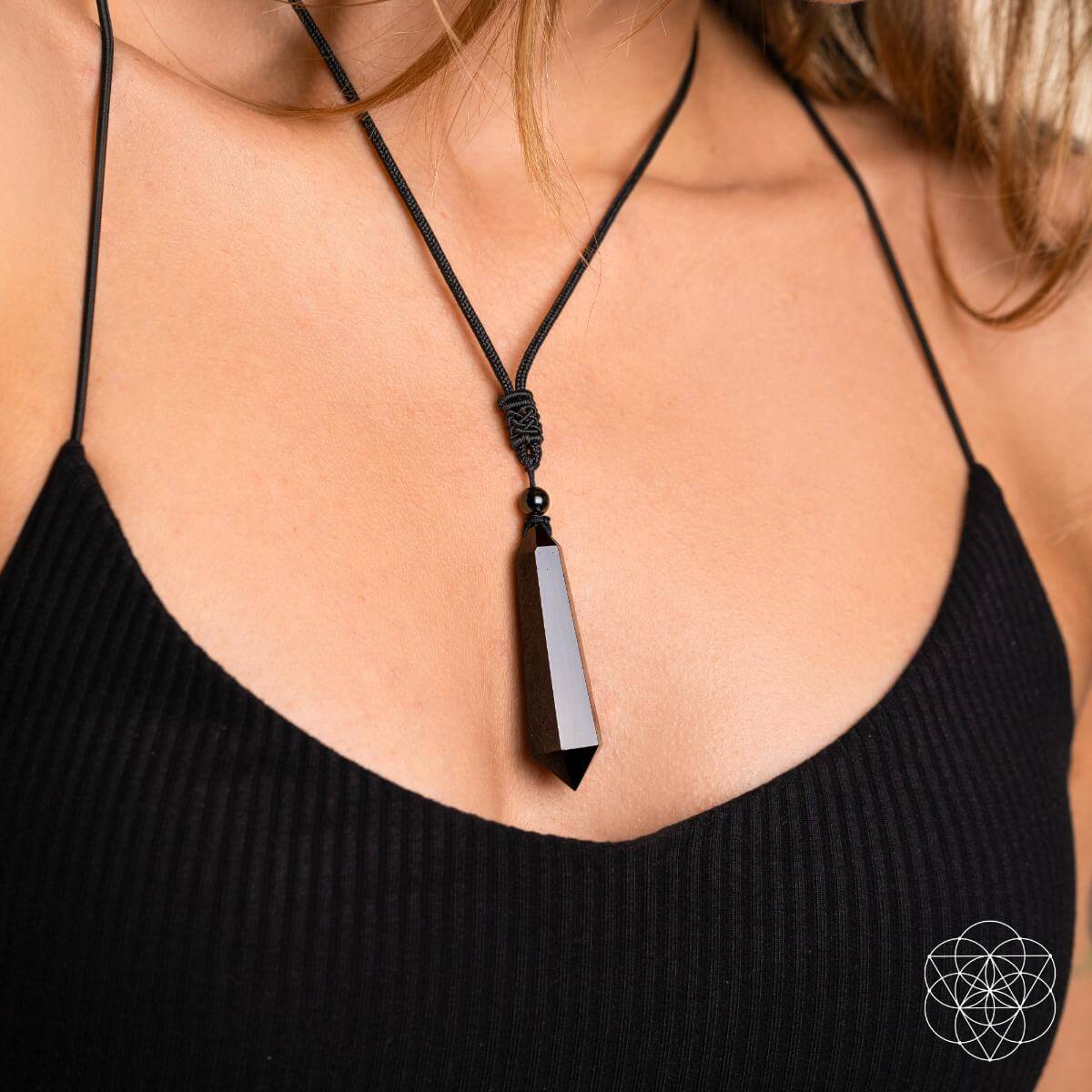 Black Obsidian Pendant - Protective Talisman